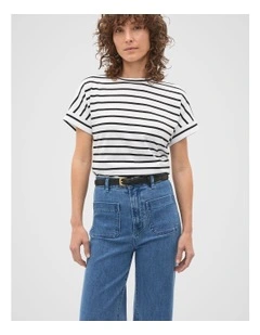 Core Longline Tee in Mono Stripe