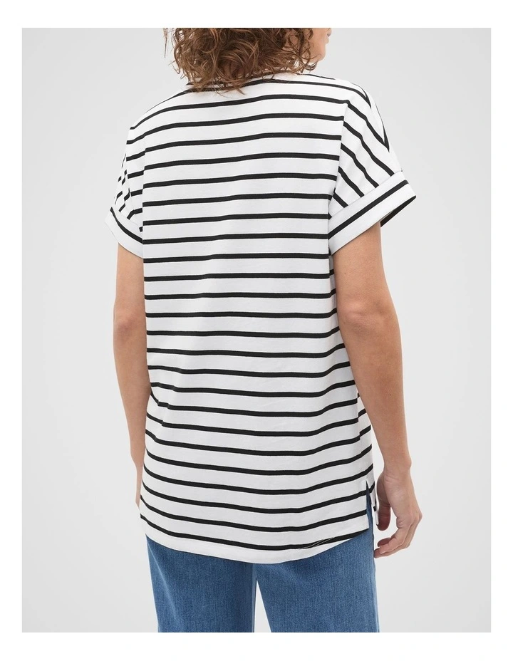 Core Longline Tee in Mono Stripe image 2