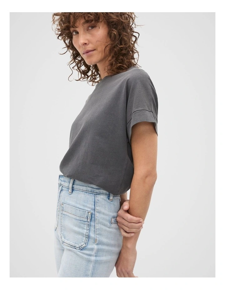 Core Longline Tee in Charcoal Wash image 1