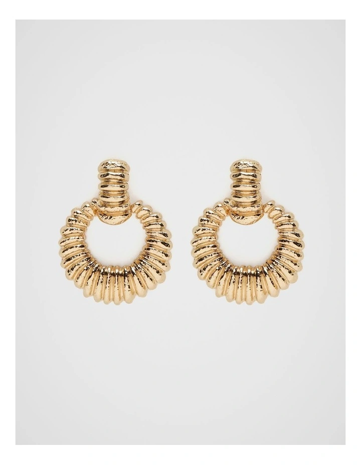Textured Drop Earring in Gold image 1