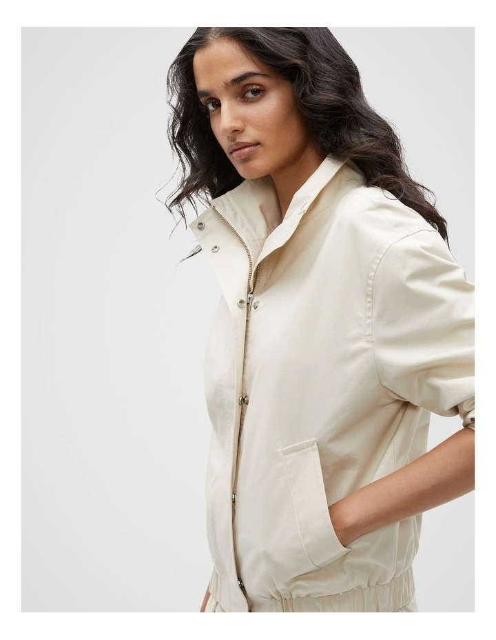Cotton Casual Jacket in Vanilla Cream image 3