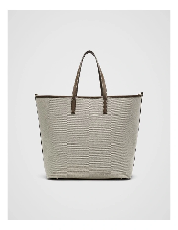 Large Textured Tote in Affogato image 1