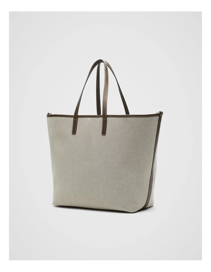 Large Textured Tote in Affogato image 3