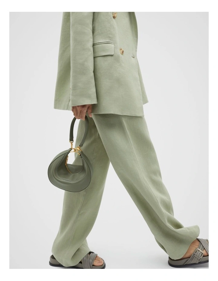 Leather Crescent Crossbody Bag in Martini image 2