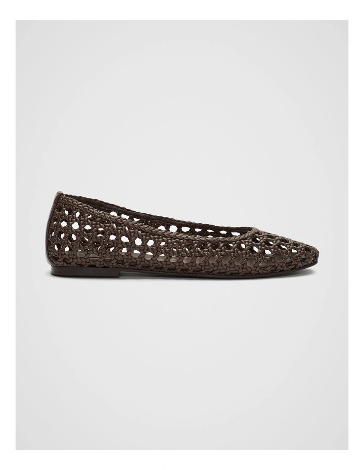 Eve Woven Ballet Flat in Affogato image 1