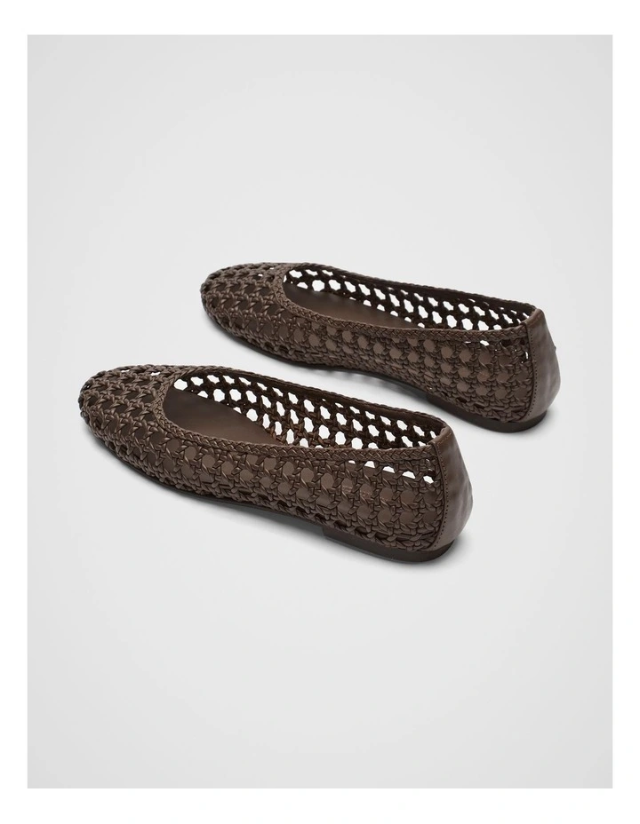 Eve Woven Ballet Flat in Affogato image 5