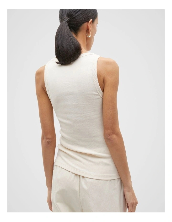 Australian Cotton Rib Tank in Cream image 2