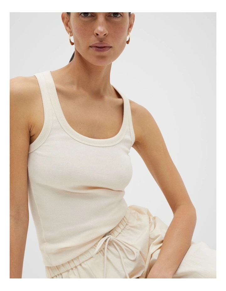 Australian Cotton Rib Tank in Cream image 4