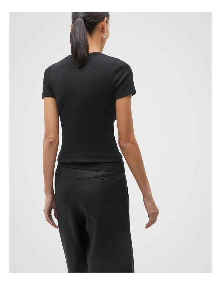 Australian Cotton Rib Tee in Black image 2
