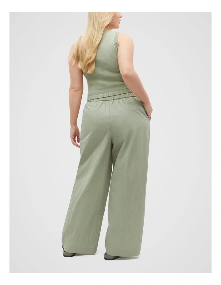 Cotton Knit Top in Pale Olive image 7