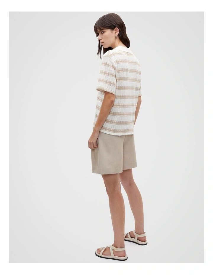 Variegated Stripe Polo in Cool Sand Stripe image 2