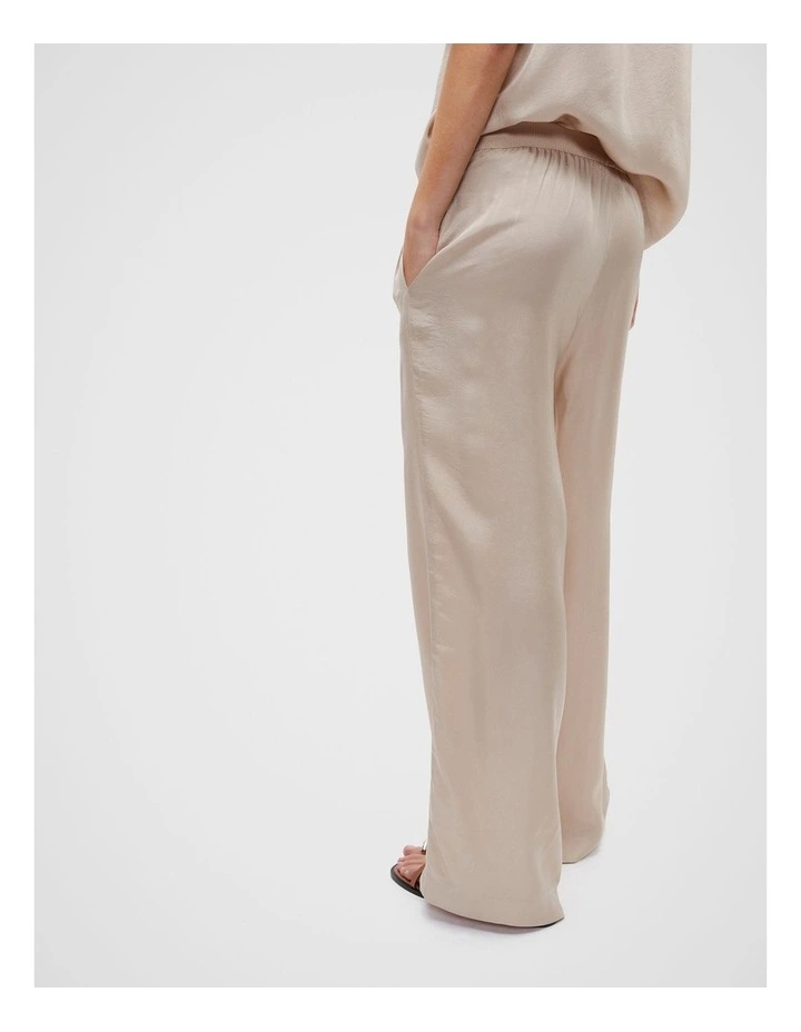 Textured Satin Tee in Cool Sand image 2
