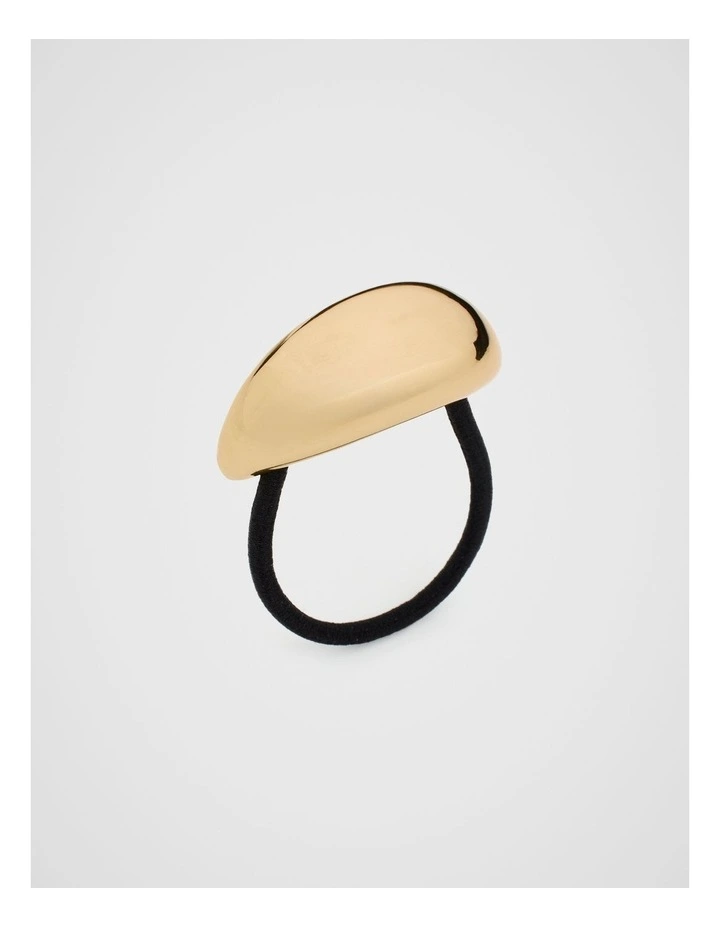 Curved Hair Tie in Gold image 2