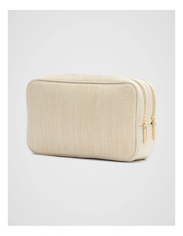 Initials D Make Up Bag in Beige image 2