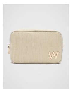 Initials W Make Up Bag in Beige