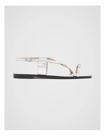 Lucia Toe Ring Sandal in Silver