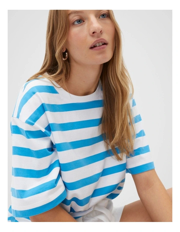 Core Boyfriend Tee in Amalfi Stripe image 3