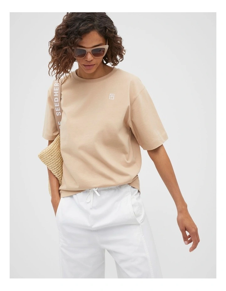 Logo Tee in Nougat image 1