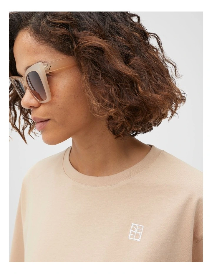 Logo Tee in Nougat image 3