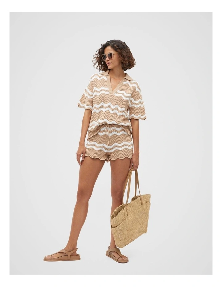 Crochet Tie Short in Nougat image 4