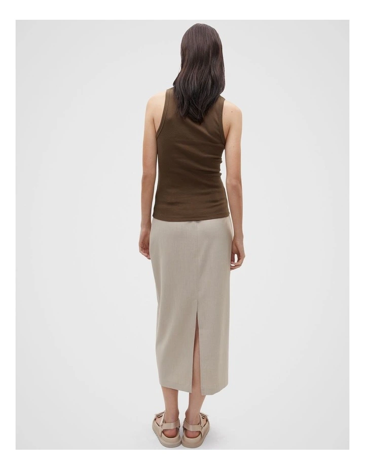 Australian Cotton Rib Tank in Dark Praline image 2