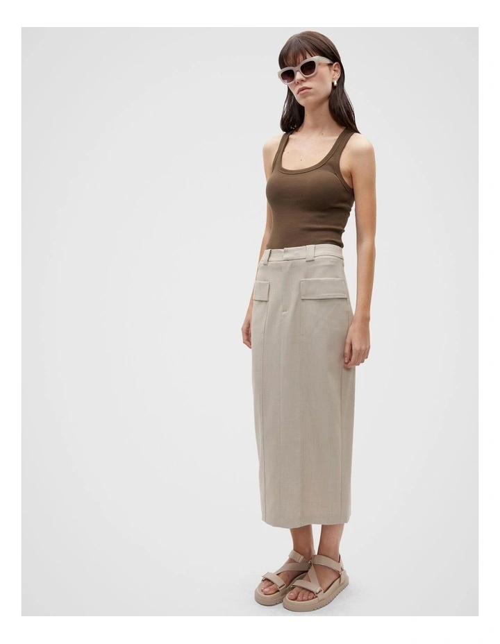 Australian Cotton Rib Tank in Dark Praline image 4