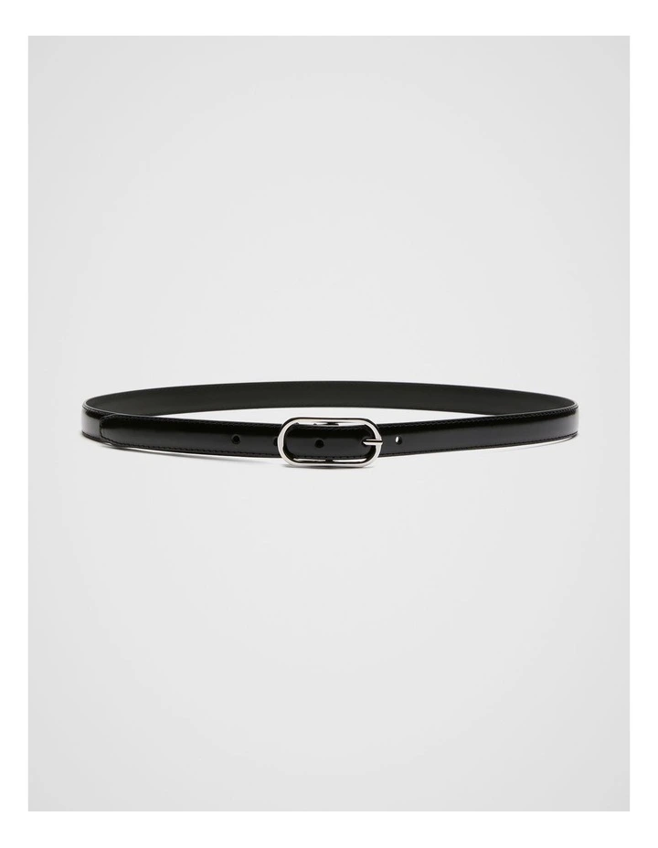 Angelina Narrow Belt in Black Silver image 1