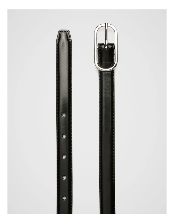 Angelina Narrow Belt in Black Silver image 3