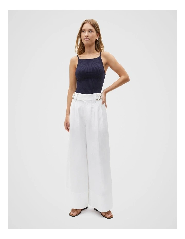 Square Neck Rib Tank in Blue image 4