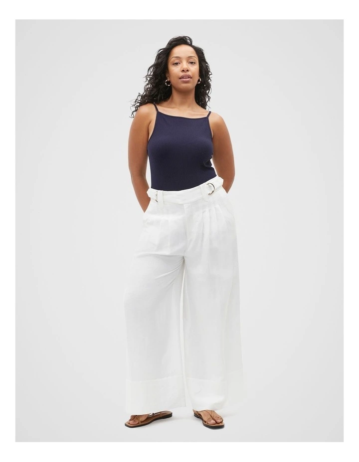 Square Neck Rib Tank in Blue image 7