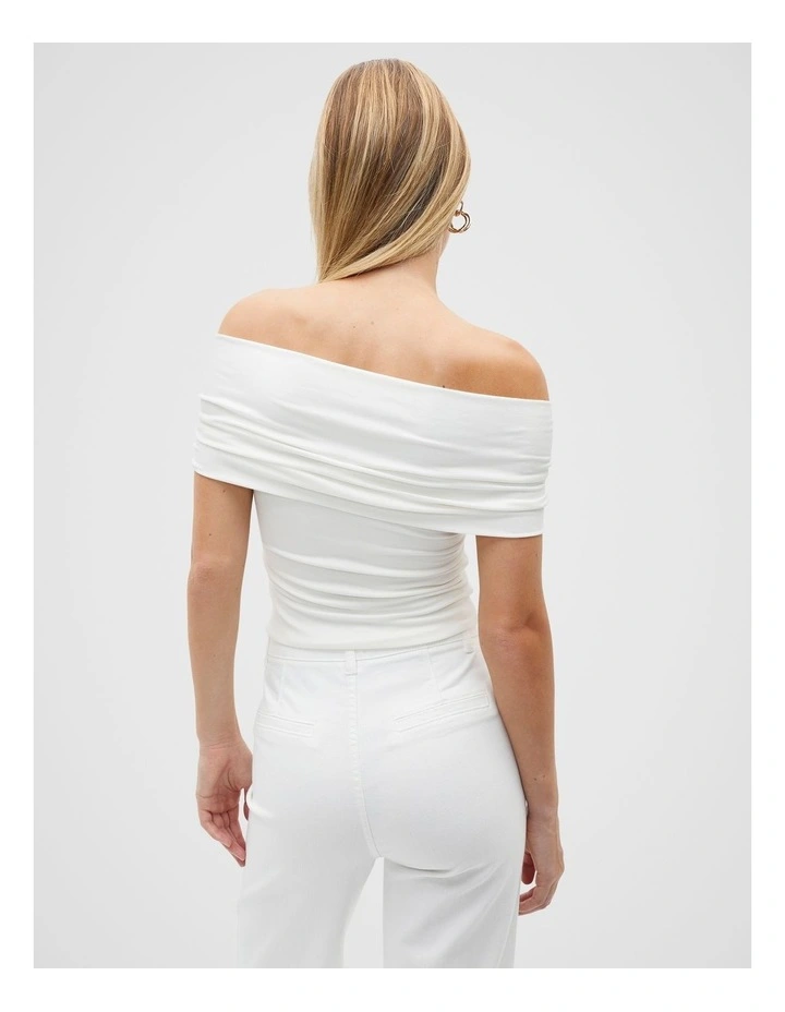 Off Shoulder Top in Whisper White image 2