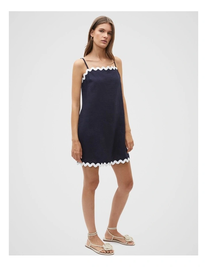 Ric Rac Mini Dress in Midnight Sky image 4