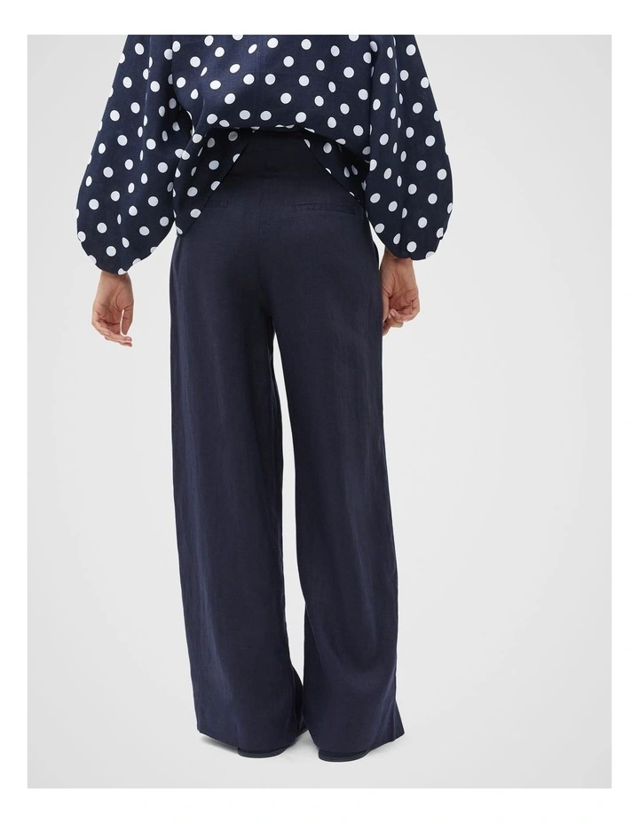 Core Linen Waisted Pant in Midnight image 2