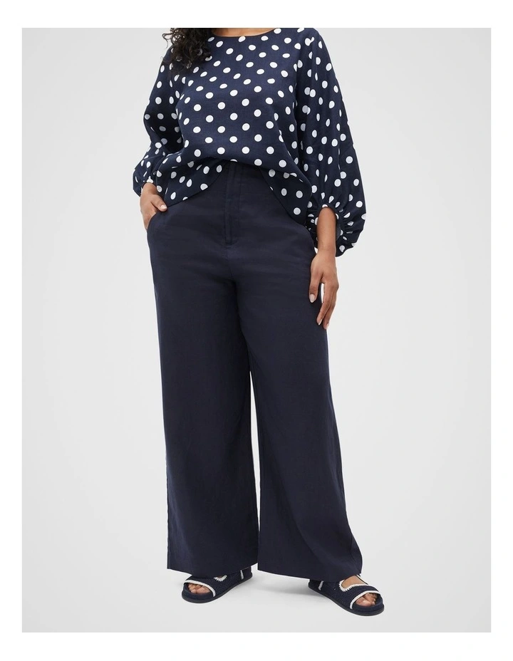 Core Linen Waisted Pant in Midnight image 5