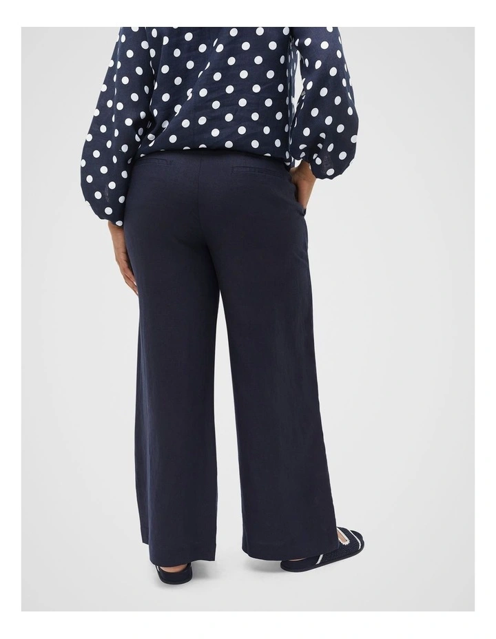 Core Linen Waisted Pant in Midnight image 6