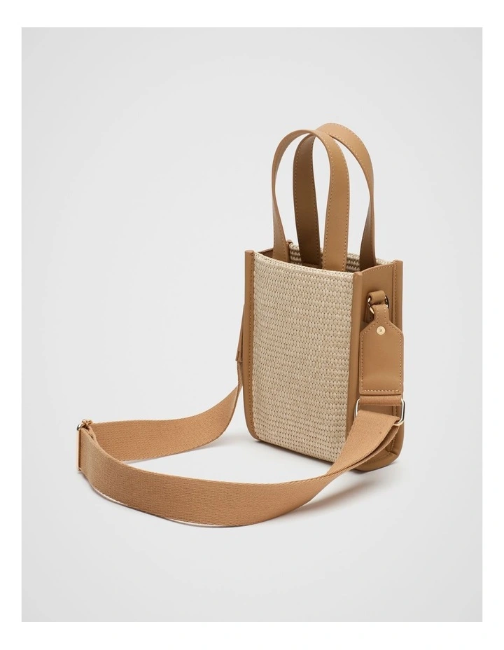 Woven Mini Crossbody Bag in Caramel image 3