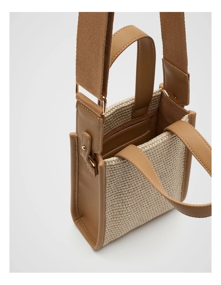 Woven Mini Crossbody Bag in Caramel image 5