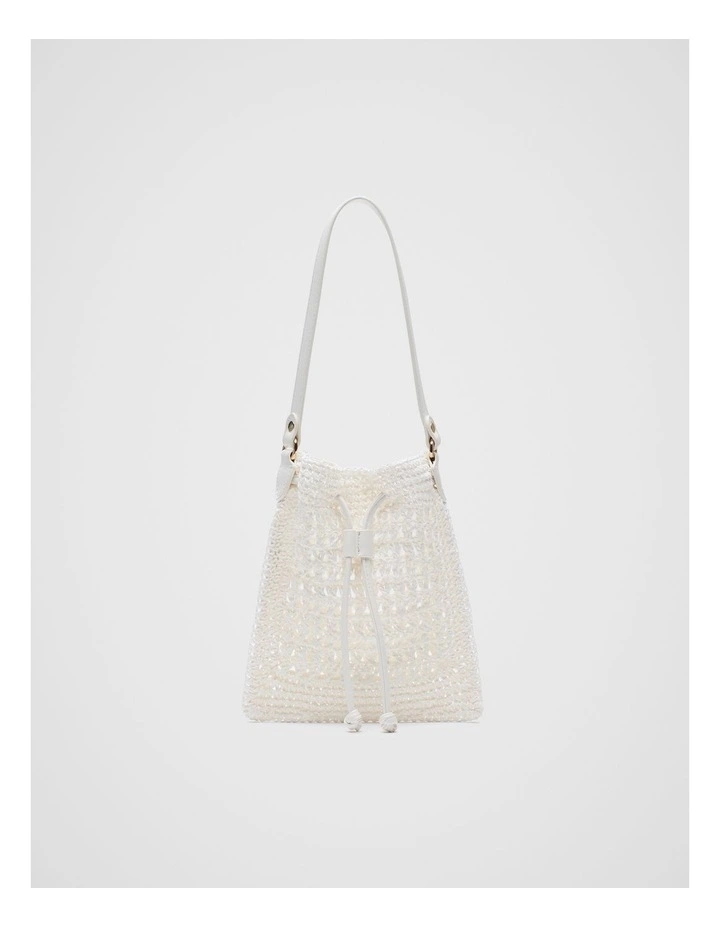 Crochet Shoulder Bag in White image 1