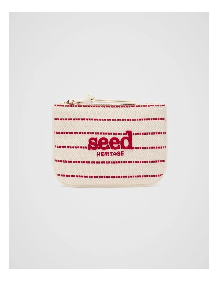 Mini Pouch in Strawberry Red Stripe image 1