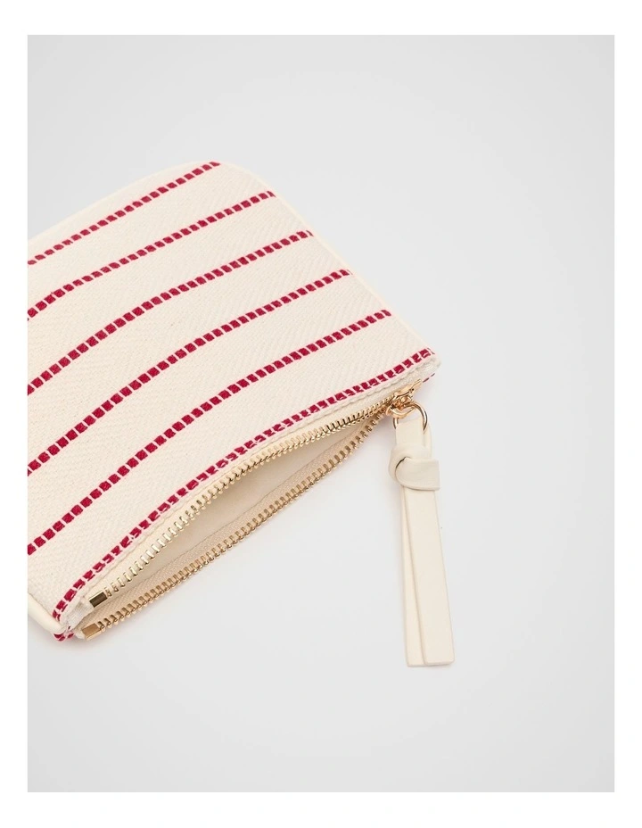 Mini Pouch in Strawberry Red Stripe image 2