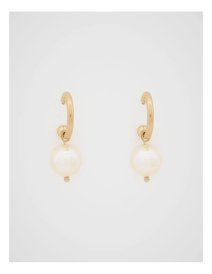Pearl Hoop Earring in Gold image 1