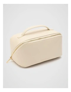 Zip Around Cosmetic Case in Stone