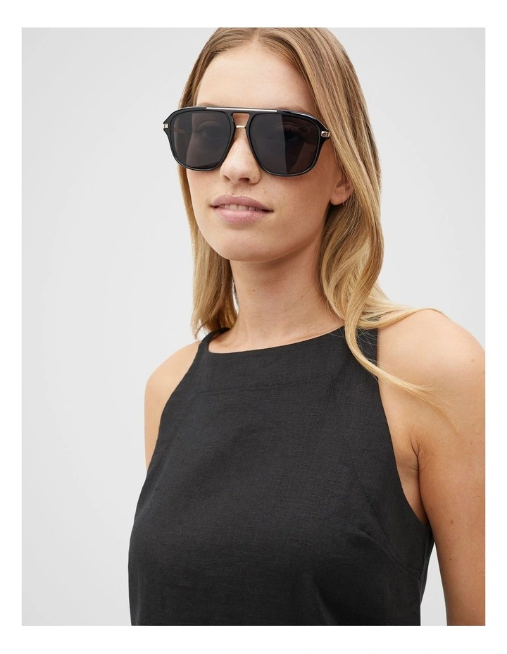 Amanda Aviator Sunglasses in Black image 2