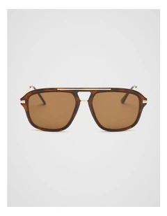 Amanda Aviator Sunglasses in Dark Tort