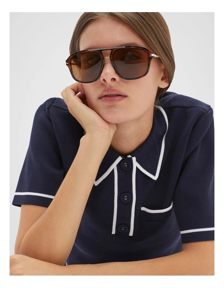 Amanda Aviator Sunglasses in Dark Tort image 2