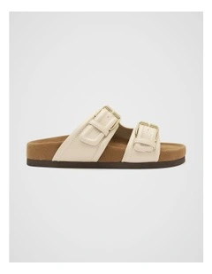 Harper Buckle Slide in Stone