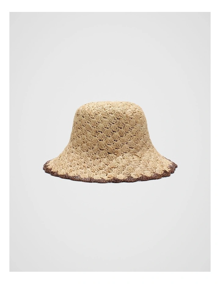 Scallop Trim Bucket Hat in Cinnamon Spice image 1