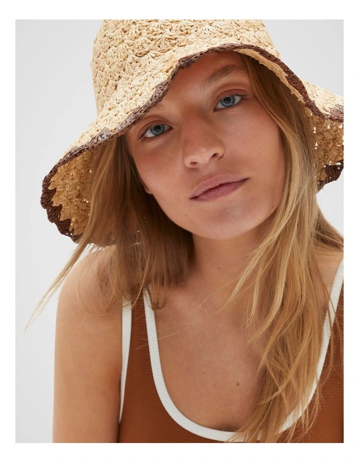 Scallop Trim Bucket Hat in Cinnamon Spice image 2