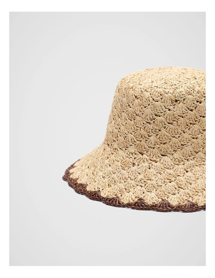 Scallop Trim Bucket Hat in Cinnamon Spice image 3