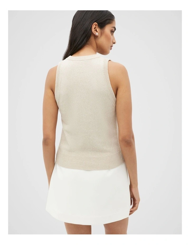 Knit Halter Vest in Cool Sand Twist image 2